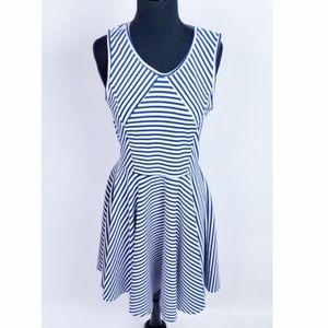 Ya Los Angles Blue/White Stripe Dress (Large)